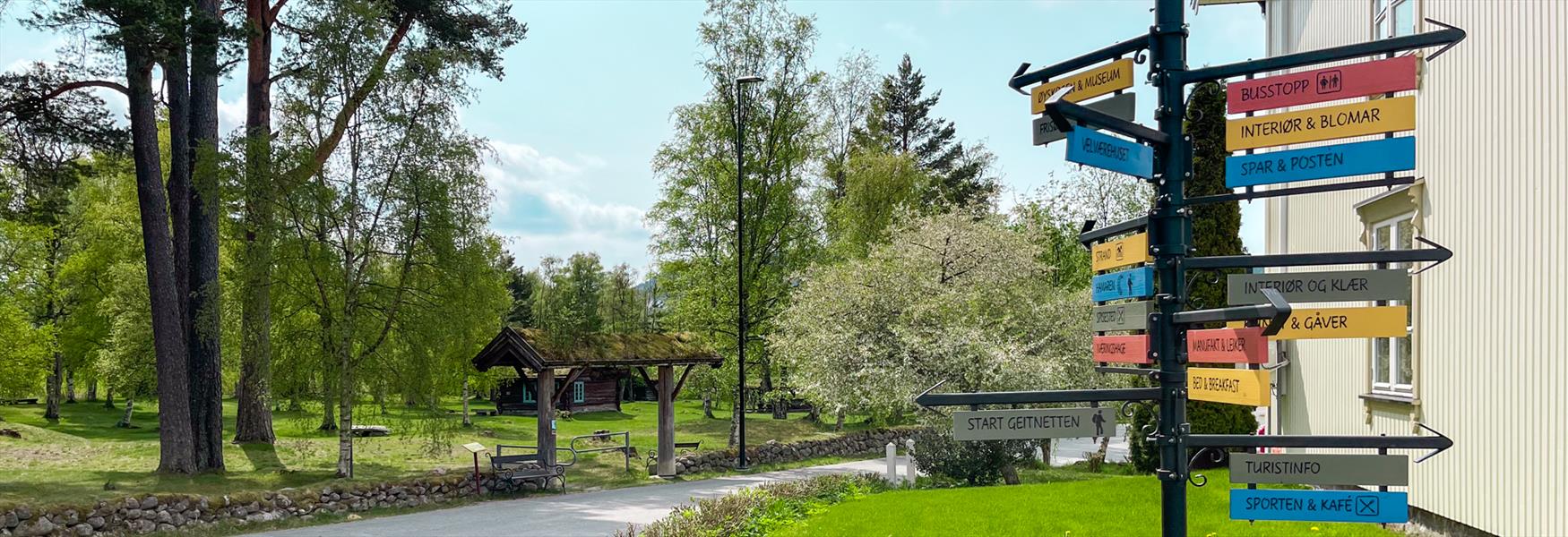 Information sign in the town of Folkestad, Fyresdal
