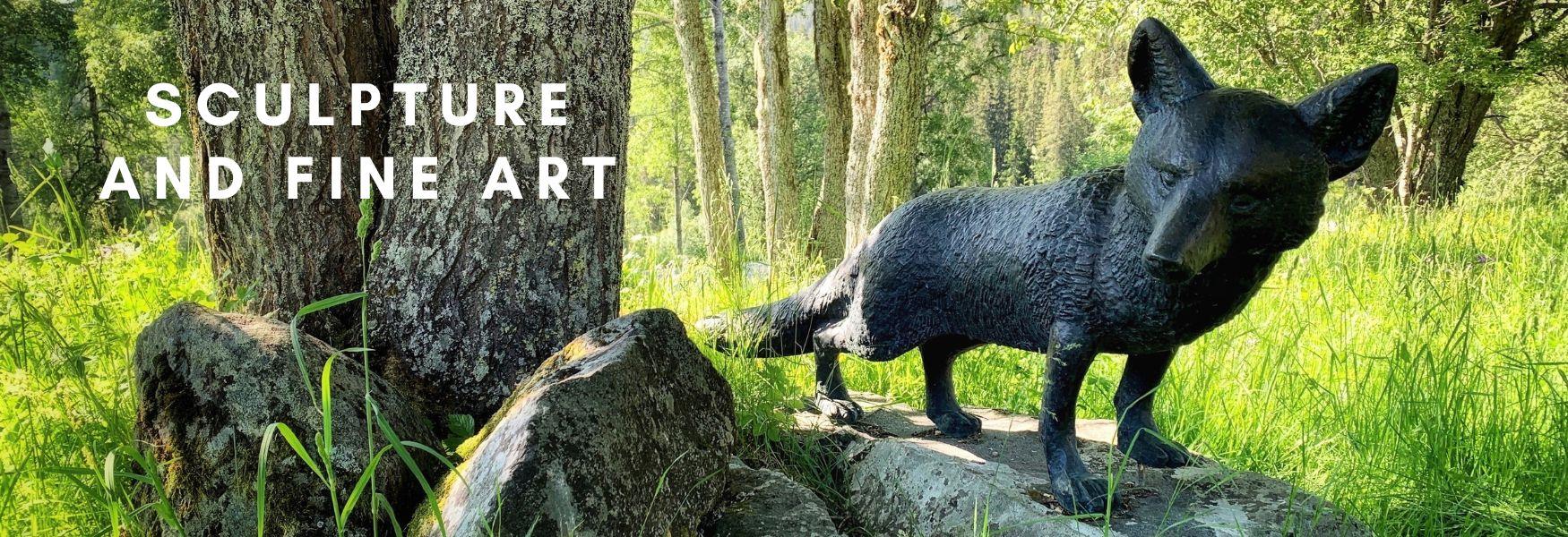 Reveskulptur på Grimdalstunet, Vest-Telemark museum.