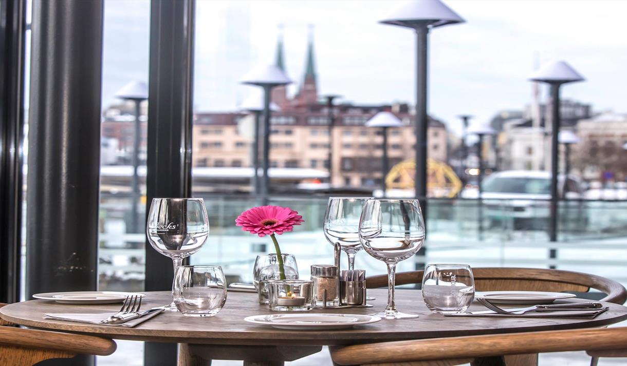 table at Becks Brasserie Skien