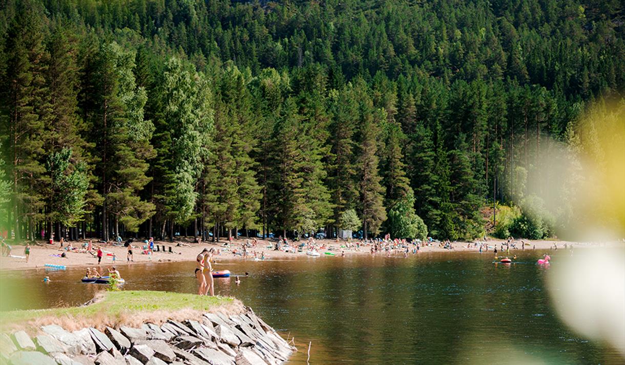 bathing beach at Telnessanden camping and outdoor center