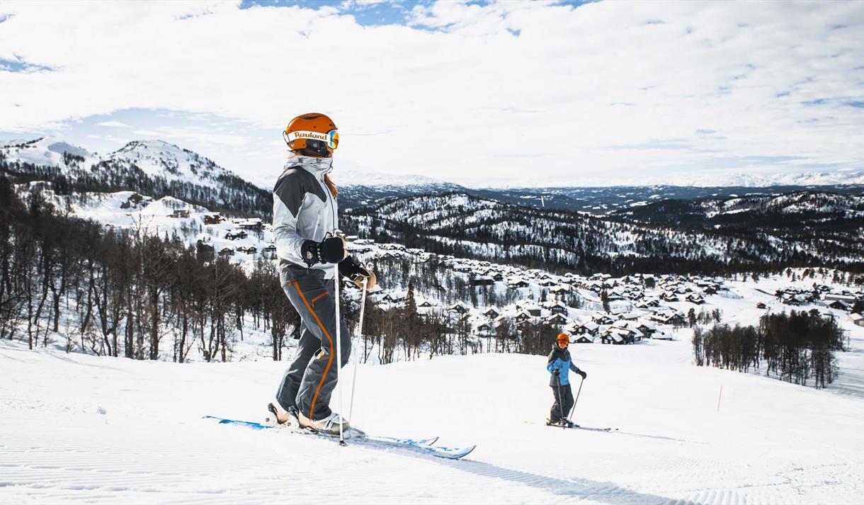 people on the alpine slope at Rauland ski centre