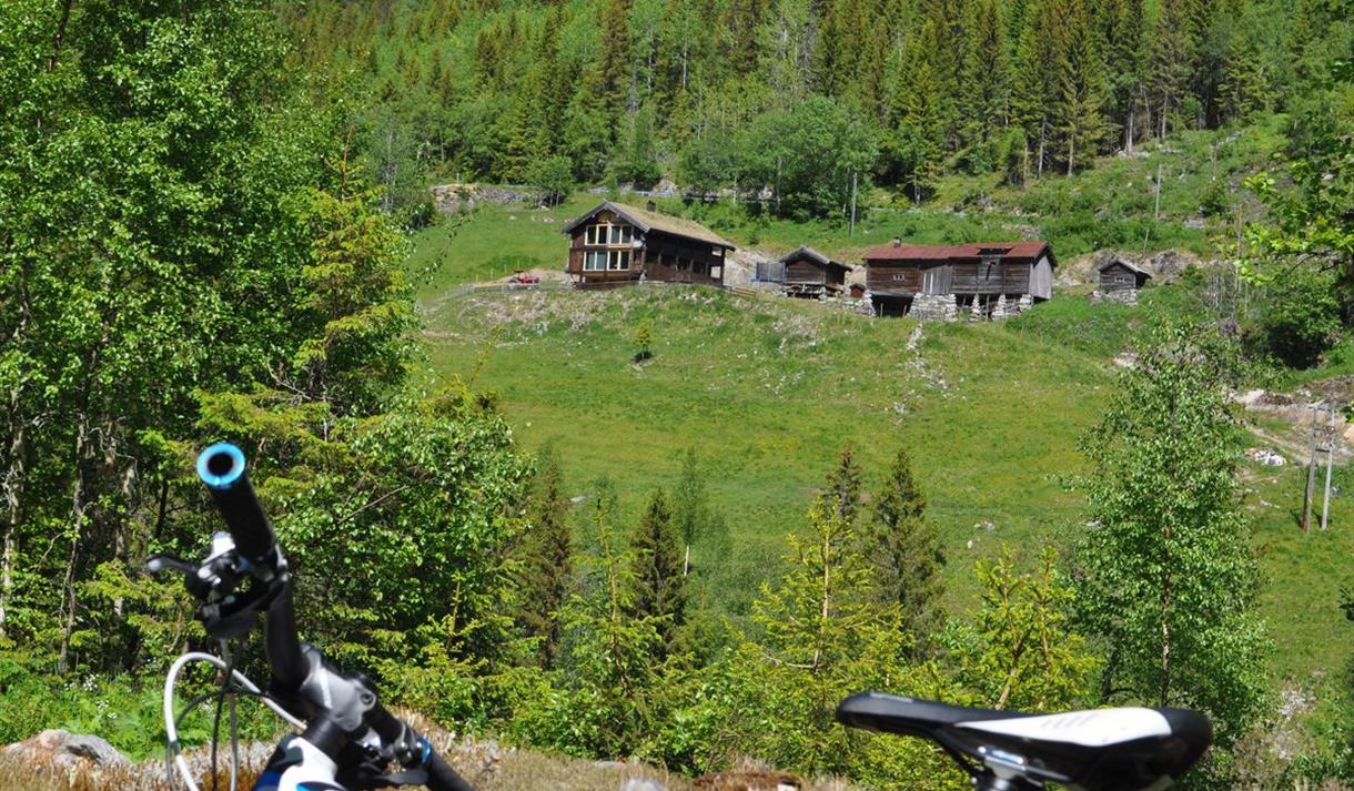 Mountain farm on the bike route Skarsvegen in Telemark