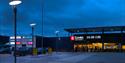The shopping center Tuvensenteret in Notodden in the evening