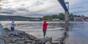 Fishing under the Brevik bridge