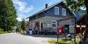 Outside Holm General Store in Hjartdal.