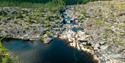 drone image of the giant's kettles in Nissedal