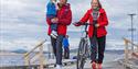 family with bicycle at the island Jomfruland