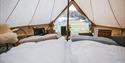 Interior of Glamping tent at Lystang Camping