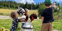 children with hobby horses at Brekka Farm in Skien