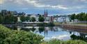 The center of Skien seen from the Telemark Canal