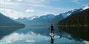 Paddleboars on silent water