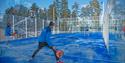 man and woman play padel tennis in Skien leisure park